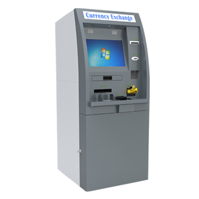 Μηχανή ανταλλαγής ξένου νομίσματος περίπτερων του ATM με τον αποδέκτη και το διανομέα μετρητών