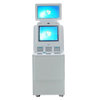 Διπλή μηχανή περίπτερων αυτοεξυπηρετήσεων νοσοκομείων οθόνης Win10 OS με τον αναγνώστη καρτών NFC