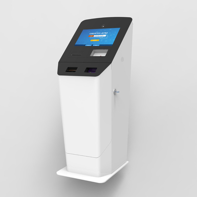 Χωρητικό περίπτερο Bitcoin ATM τράπεζας αφής με το τερματικό πληρωμής αποδεκτών κατάθεσης μετρητών